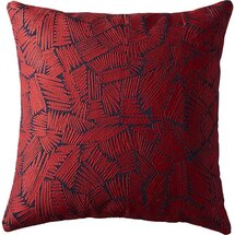Online Designer Living Room 18" red embroidered pillow