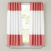 Online Designer Bedroom Color Edge Curtain (Pink)
