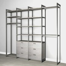 Online Designer Bathroom California Closets The Everyday System 96" W 14" D Double Hanging & Shoe Storage