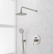 Online Designer Bathroom Lattimore Shower System with Rainfall Shower Head and Hand Shower - Rough In Included