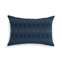 Online Designer Living Room Kavari Indigo Blue 22"x15" Pillow with Feather-Down Insert