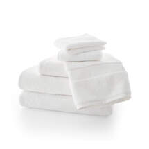 Online Designer Bathroom Organic Turkish Cotton White Towels, Set of 6