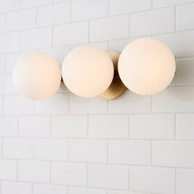 Online Designer Living Room MODERN MILKY GLOBE VANITY LIGHT - 3 LIGHT