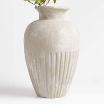 Online Designer Home Office Brooklyn Cannelée Grey Floor Vase 20" by Athena Calderone