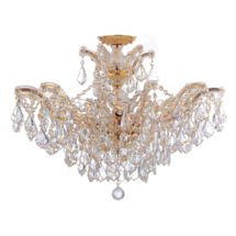 Online Designer Business/Office Crystorama 6-Light Maria Theresa Gold Hand Cut Crystal Semi-Flush Mount