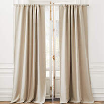Online Designer Combined Living/Dining NATURAL LINEN BLACKOUT CURTAIN PANEL 48"X96"