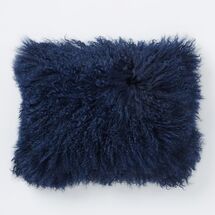 Online Designer Home/Small Office Mongolian Lamb Pillow Cover - Velvet Ink (12" x 16")