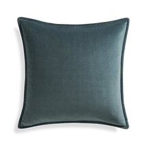 Online Designer Home/Small Office Brenner Slate Grey 20" Velvet Pillow with Feather-Down Insert