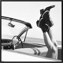 Online Designer Home/Small Office These Boots B&W by Amy Hallam | Framed Canvas Art Print