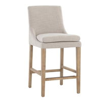 Online Designer Combined Living/Dining Sunpan Rosine French Effie Flax Grey Upholstered Light Brown Wood Counter Stool