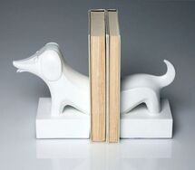 Online Designer Living Room Jonathan Adler Dachshund White Resin Bookends