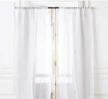 Online Designer Business/Office White Linen Sheer Window Curtain Panel