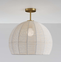 Online Designer Bedroom Ivory Woven Rope 19" Kids Flush Mount Ceiling Light