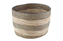 Online Designer Living Room Silver Stripe Woven Floor Bin