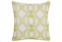 Online Designer Bedroom Kyoto 22x22 Cotton-Blended Pillow, Green