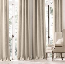 Online Designer Bedroom BELGIAN LINEN CROSS WEAVE DRAPERY - ROD-POCKET (FLAX)