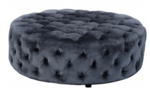 Online Designer Business/Office Jasper Round Ottoman, Silver Velvet