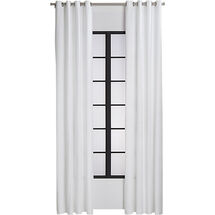 Online Designer Living Room Basketweave White Curtain Panel