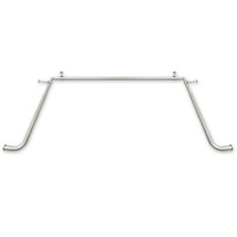 Online Designer Dining Room Pewter Shield Bay Double Curtain Rod and Hardware