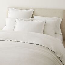 Online Designer Bedroom Euro Linen Merrow Edge Duvet, King Set, White/Frost Gray