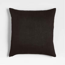 Online Designer Bedroom Relaxed Linen 20"x20" Ink Black Layering Throw Pillow with Down-Alternative Insert