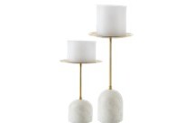 Online Designer Living Room NUMA MARBLE AND BRASS CANDLE STANDS SET OF 2