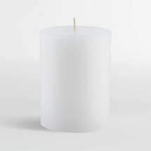 Online Designer Living Room 3"x4" White Pillar Candle