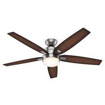 Online Designer Living Room Windemere 54in Brushed Nickel Ceiling fan with light kit