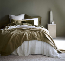 Online Designer Bedroom New Natural Hemp Garden Green Grid King Duvet Cover