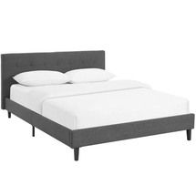 Online Designer Bedroom Gray Tufted Fabric Bed
