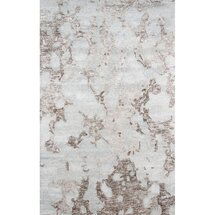 Online Designer Bedroom Millenia Abstract Handmade Tufted Gray/Brown Area Rug