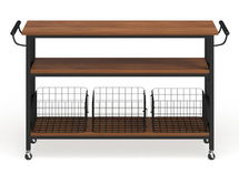 Online Designer Hallway/Entry Carbon Loft Leslie Metal and Wood Rustic Kitchen Cart