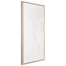 Online Designer Business/Office Symmetrical Harmony Heavily Textured Hand Painted White Framed Canvas Wall Art