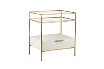 Online Designer Bedroom Darla Cream Glass Nightstand