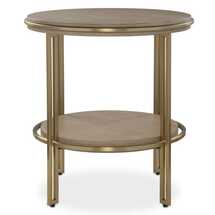 Online Designer Bedroom Elise Round Brass Side Table