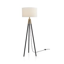 Online Designer Living Room Hyde Brass and Bronze Metal Tripod Floor Lamp