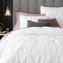 Online Designer Living Room Organic Cotton Pintuck Duvet Cover + Shams