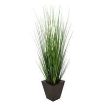 Online Designer Business/Office Artificial Grass in Square Tempered Decorative Vase  (option 2)