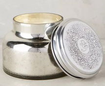 Online Designer Living Room Capri Blue Giant Mercury Glass Jar Candle