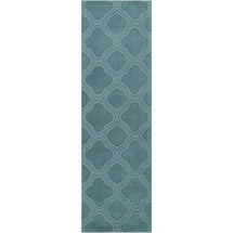 Online Designer Hallway/Entry Surya Mystique Emerald Quatrefoil Medium Pile Wool Rug