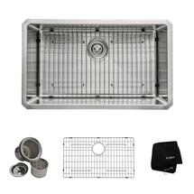 Online Designer Kitchen KRAUS All-in-One Undermount Stainless Steel 30 in. Single Bowl Kitchen Sink