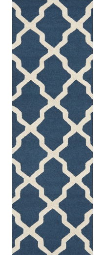 Online Designer Kitchen Cambridge Lattice Navy Blue/Ivory Area Rug by Safavieh
