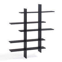 Online Designer Business/Office 5 Shelf Asymetric Wall Shelf 