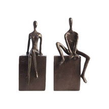 Online Designer Home/Small Office Man & Woman Sitting on a Block Book Ends 