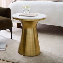 Online Designer Other Marble Topped Pedestal Side Table (20")