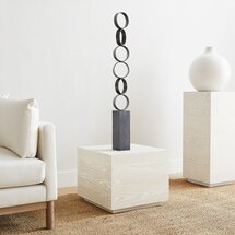 Online Designer Combined Living/Dining Diego Olivero Floor Sculpture - Black Circles
