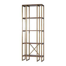 Online Designer Combined Living/Dining Brass Wooden Bookcase