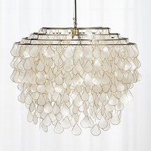 Online Designer Combined Living/Dining TEARDROPS CAPIZ CHANDELIER
