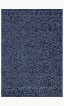 Online Designer Combined Living/Dining Navy Dimensional Tufted Rug
