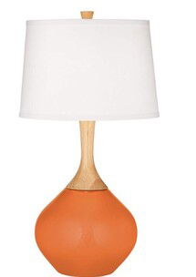 Online Designer Bedroom Color Plus Wexler 31" White Shade Celosia Orange Modern Table Lamp